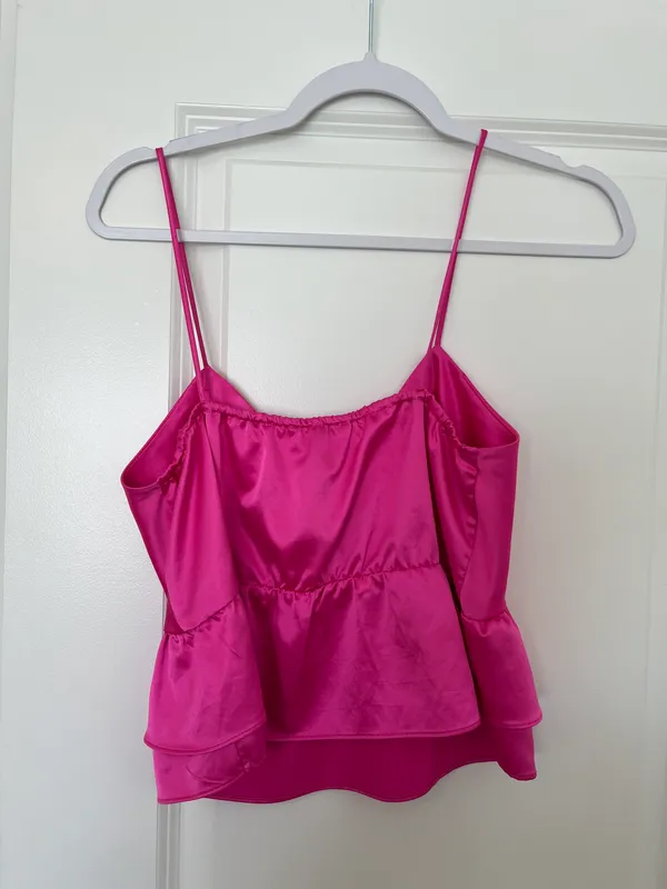 Topshop Pink Satin Top - Image 5