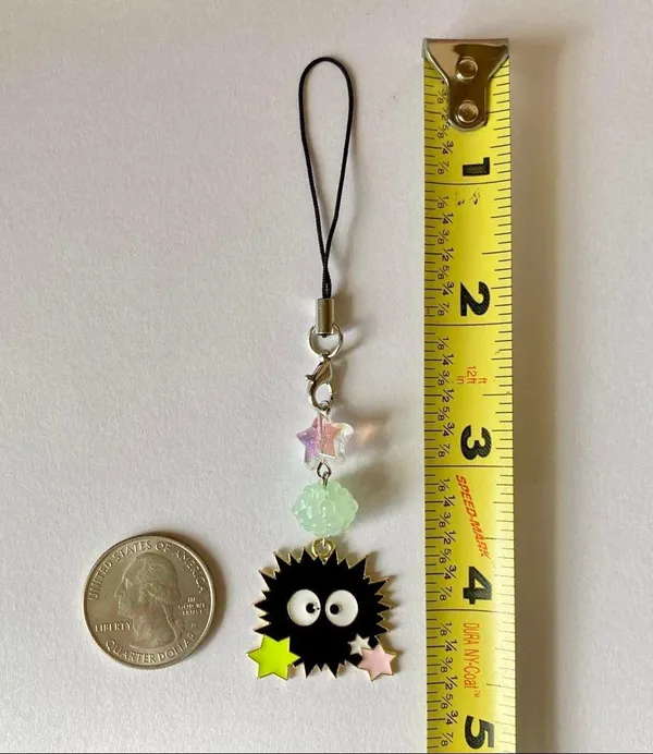 Handmade Kawaii y2k soot star dangle phone strap/bag charm/keychain/display⭐️🌀🍬💕 - Image 3