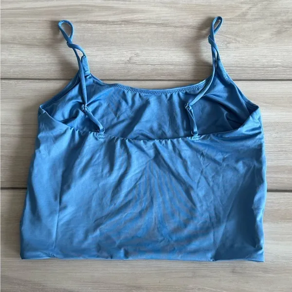 ASOS Design Long Line Tankini Bikini Top Blue Size 8 NWT - Image 5