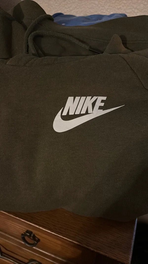 Nike Olive Green Hoodie Pullover - Image 5