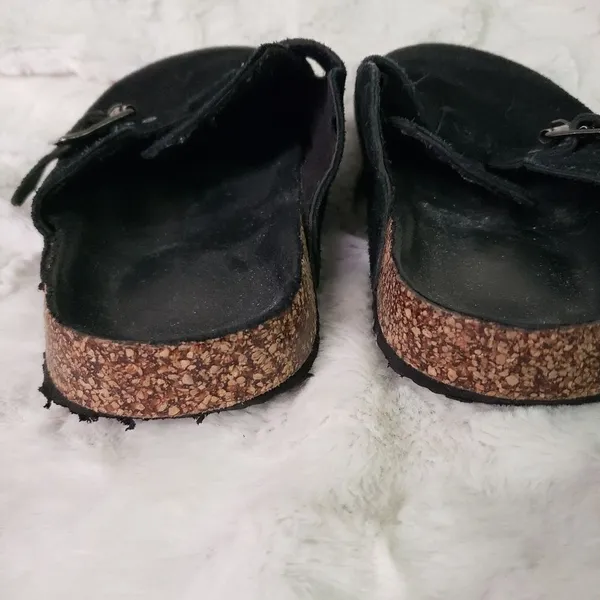 Black Leather Upper Mules Size 8 - Image 5