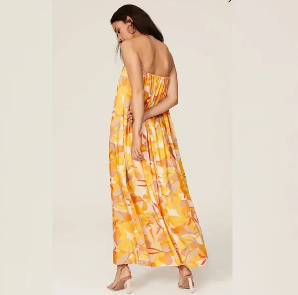Acler Haslam Midi Dress Yellow Size 2 - Image 4