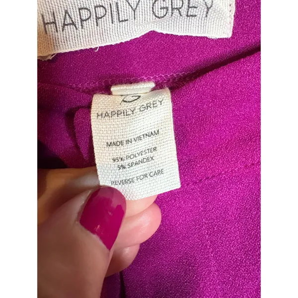 NWT Happily Grey magenta wide leg split leg trouser pants - Image 5