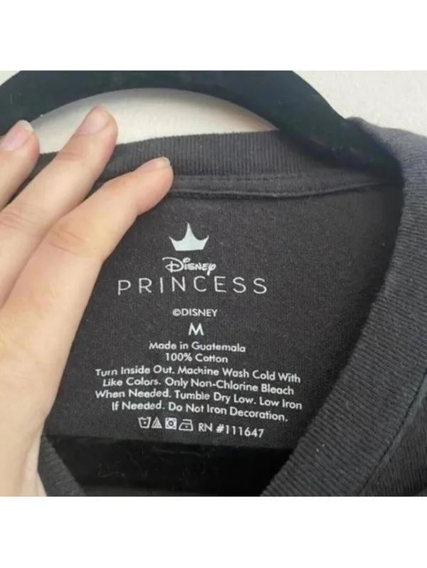Disney Grey Crew Neck Short Sleeve Princess Graphic Shirt Top Tee - Image 7