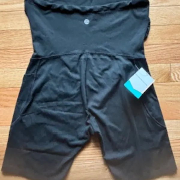 Health Yoga NWT Strapless Black Compression Shorts Bodysuit Shapewear Women’s L - Image 2
