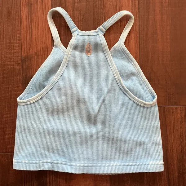 Free People FP Movement Tank Top Blue Ribbed Seamless Happiness Runs XS/S - Image 3