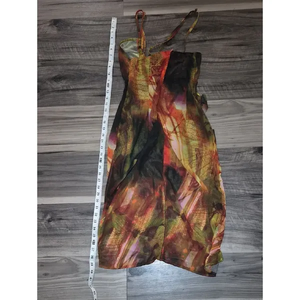 Prettylittlething Women's Green and Orange Dress - Image 8