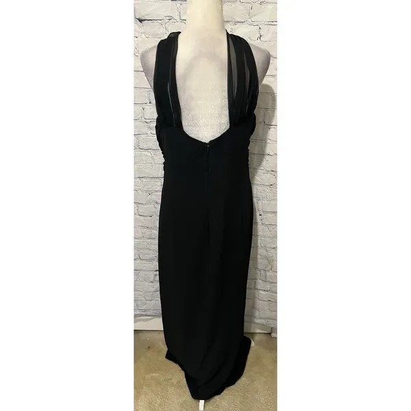 Vintage En Francais black sleeveless gown with a halter neckline Flowing Size 14 - Image 6