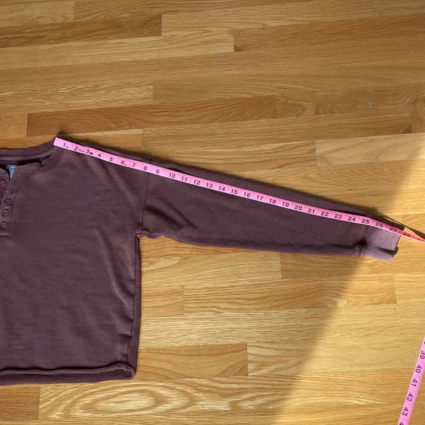 Aerie Brown Cropped Henley Sweatshirt XS - Image 5