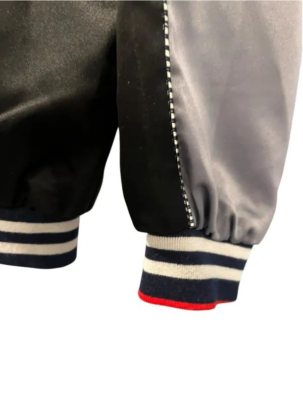 Vintage Style Japanese Sukajan Souvenir Jacket Crane Embroidery Black Satin XXL - Image 12
