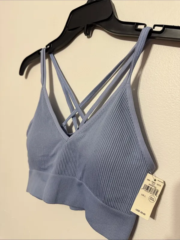 Aerie Light Blue Strappy Bralette Crop Top - Image 5