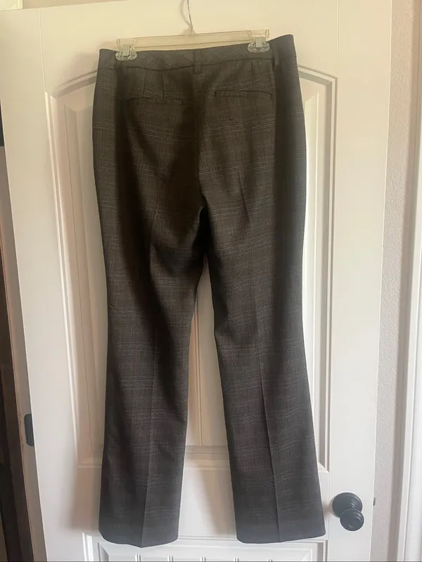 Classic Plaid Women's Dress Pants - Gray - Image 2