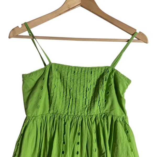 Slate & Willow Green Eyelet Sleeveless Square Neck Empire Midi Dress Size XS - Image 6
