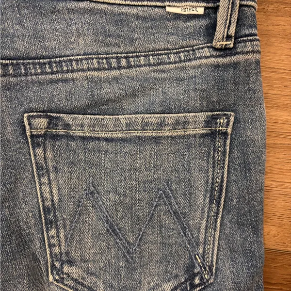 MOTHER Women's Straight Blue Jeans - Image 3