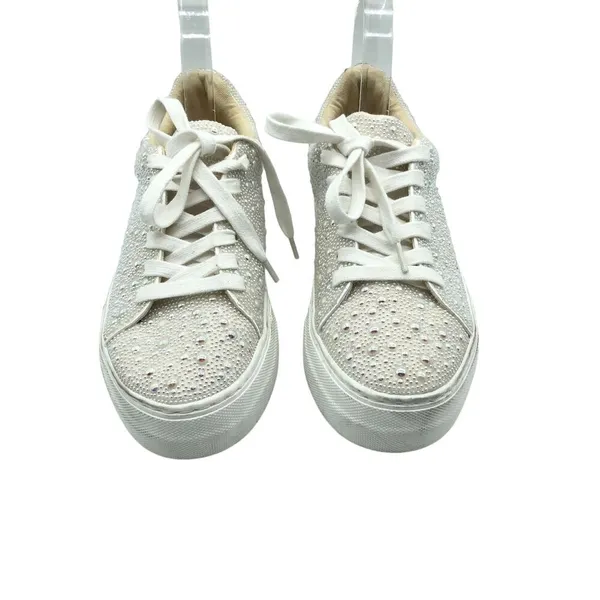 Betsey Johnson Sidny Pearl Sneakers Lace Up White 6.5 - Image 4