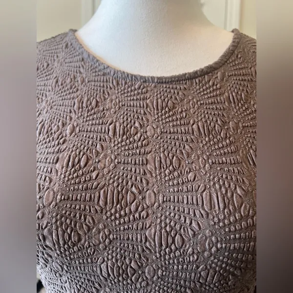 Zara Brown Fitted Long Sleeve Crop Top - Image 6