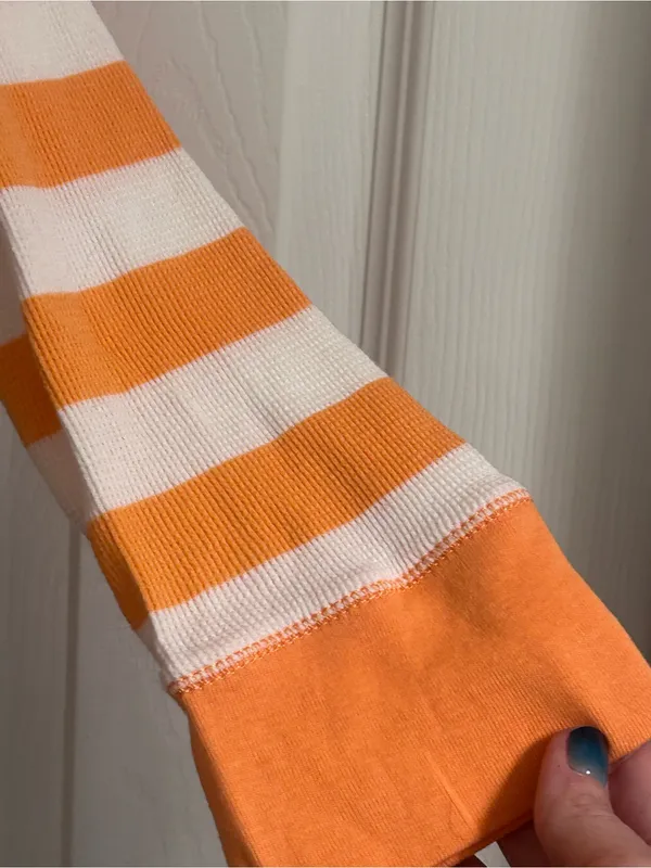 L.R.L. Lauren Ralph Lauren Orange & White Striped Top - Image 4