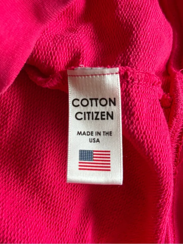 Cotton citizen revolve pink quarter zip long sleeve preppy sweatshirt sz medium - Image 9