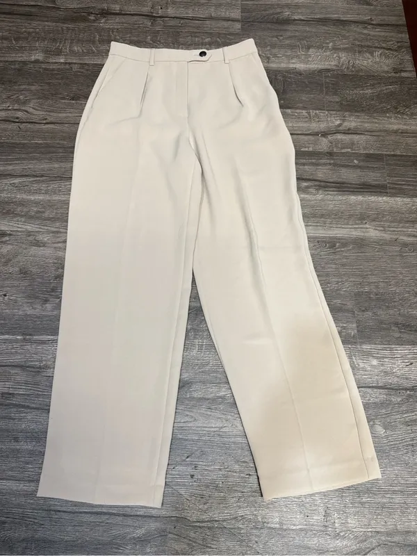 Express Super High Rise Trouser Pants Beige Ivory Size 6R - Image 2