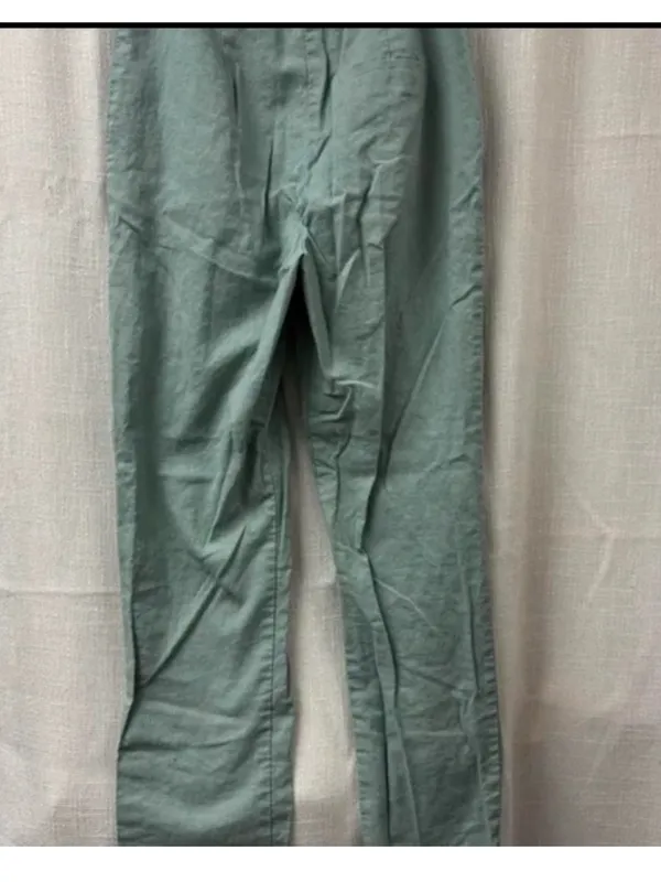 ASOS High-Rise Straight Leg Pants in Sage Green - Image 3