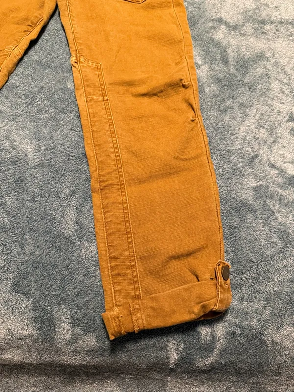 Altar'd State Mica Denim High Rise‎ Utility Straight Leg Cargo Pants 25 Mustard - Image 2