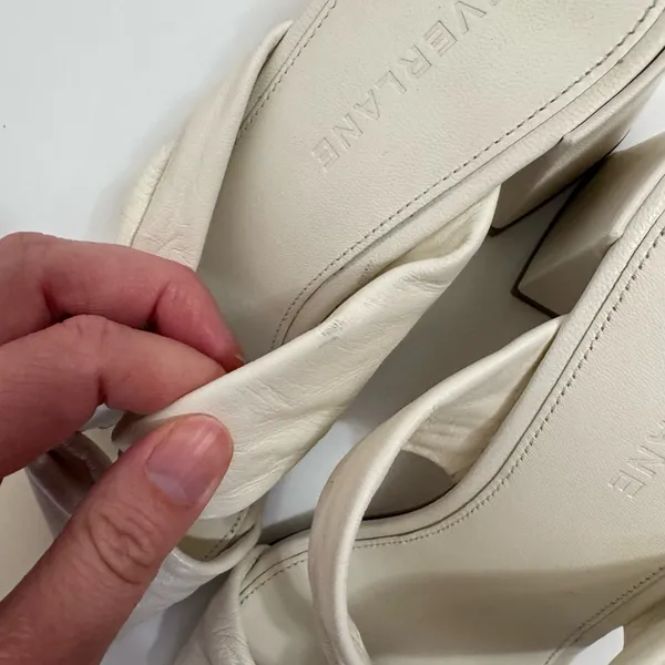 Everlane The Day Twist Heel Slip On Sandal Nappa Leather Cream Size 7.5 - Image 7