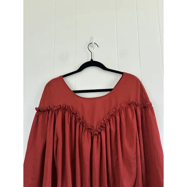 NWT Free People Intimately Cherry Chai Ruffle Bell Sleeve Bodysuit Size S - Image 5