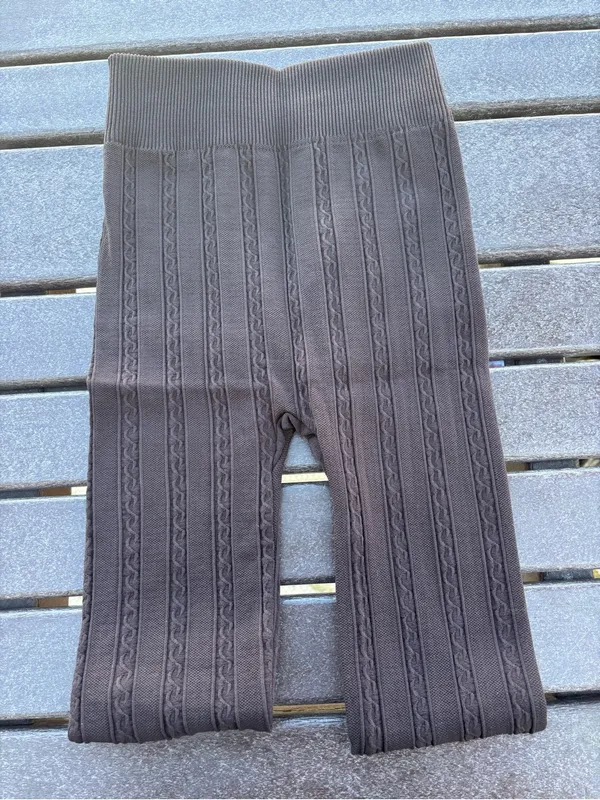 Scala Black Ribbed Knit Leggings with Branded Waist - Image 2