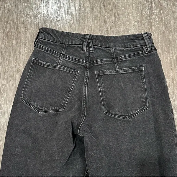 EUC Good American Good ’90s Black Wash Straight Leg Jeans Size 6/28 - Image 8