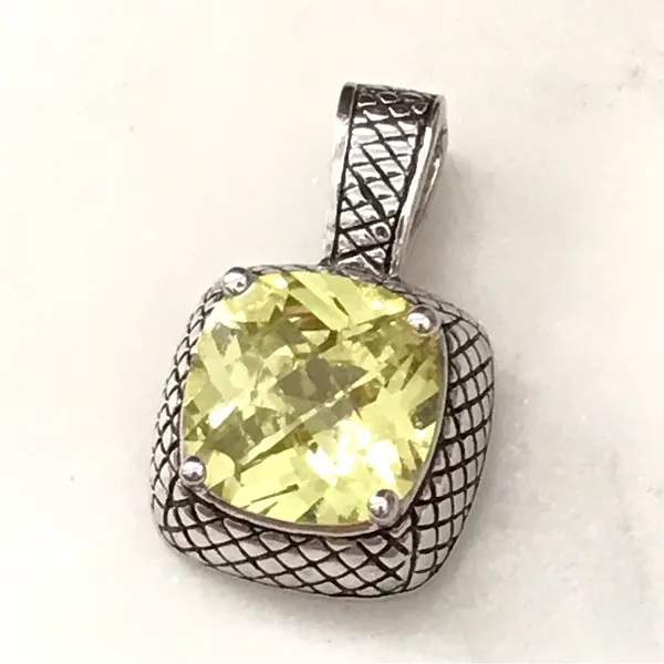 Premier Designs Citrine Yellow Stone Pedant Silver Tone - Image 2