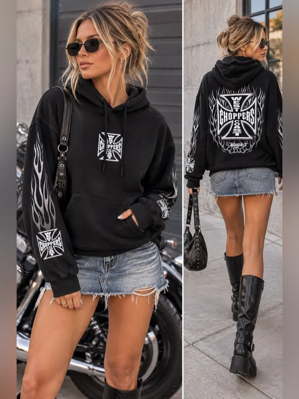 West Coast Choppers Hoodie Jessie James Y2K unisex small NWOT - Image 2