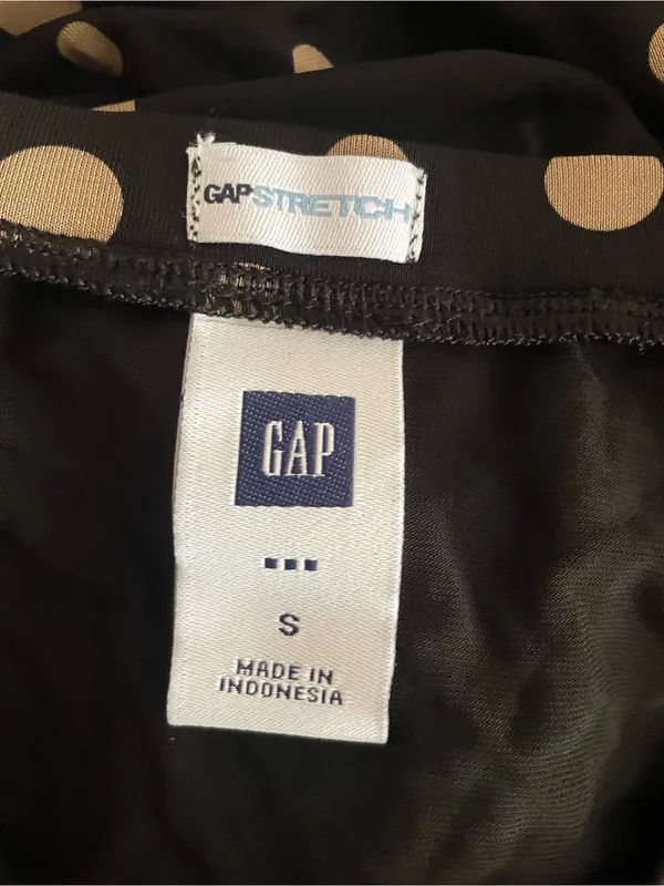GAP Y2K Vintage Stretch Polka Dot A-Line Knee Length Mini Skirt Small - Image 2