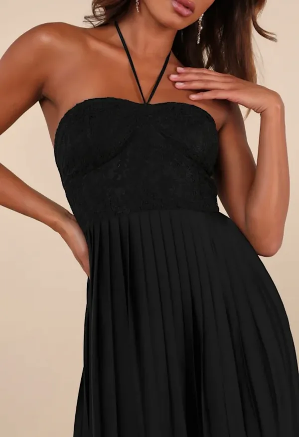 Lulus Dress Maxi Black - Image 3