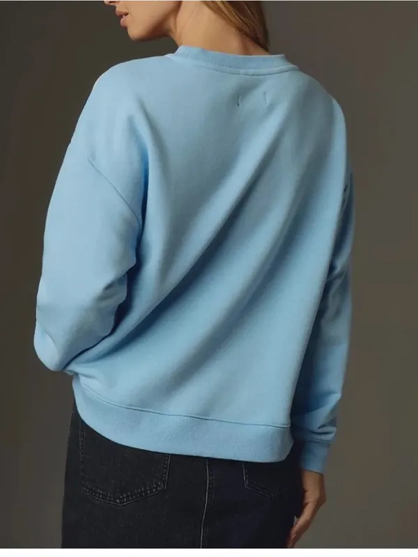 Anthropologie Maeve Pale Blue Crewneck Sweatshirt - Image 3