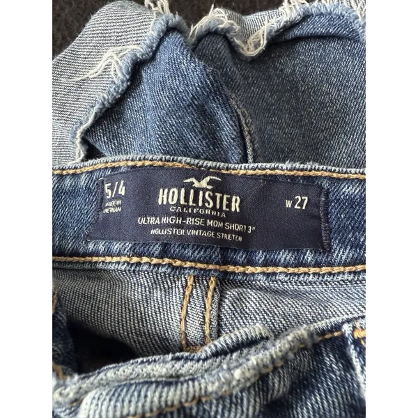 Hollister Shorts Womens 27 Blue High-Rise Short 3 Distressed Denim Cuff‎ Shorts - Image 4