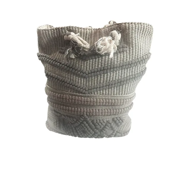 Artisan NY Woven Rope Handle Oversized Gray Boho Beach Tote Bag - Image 6