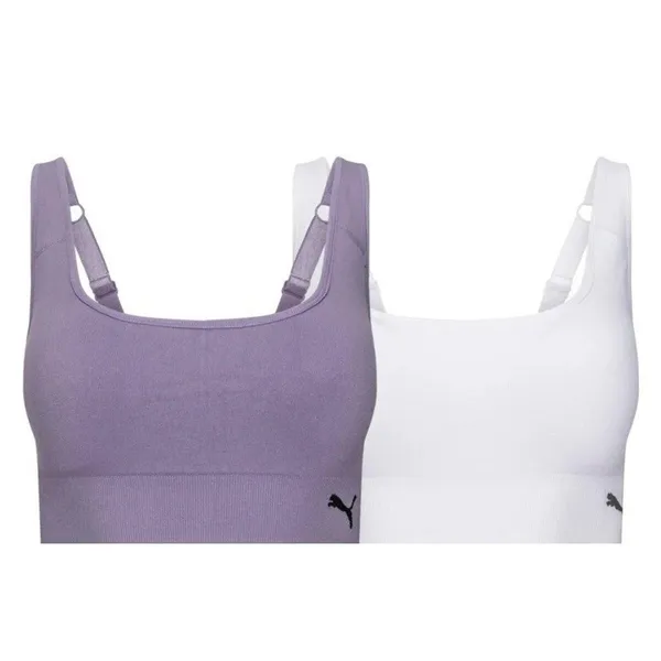 Puma Womens Seamless Adjustable Strap‎ Sports Bra Purple Medium RN100759 - Image 2