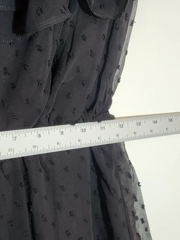 Lulus Black Off The Shoulder Swiss Dot Romper Size Small NWT - Image 9