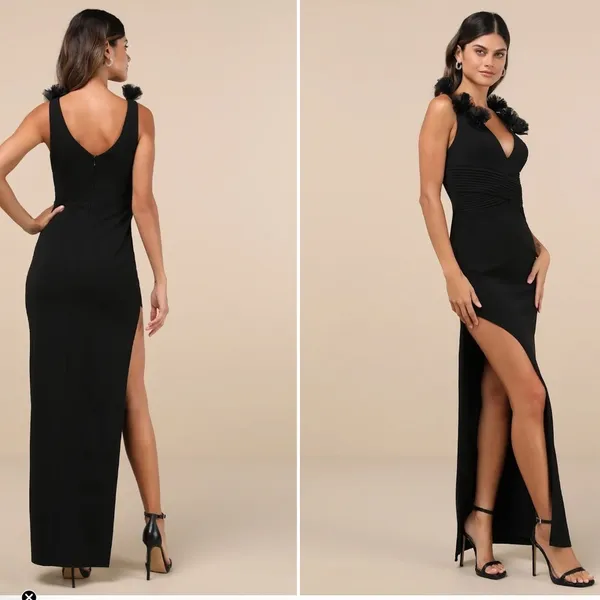 LULU's Sexy Prom Wedding Modern Chic Mermaid Floral Maxi Dress - Image 4