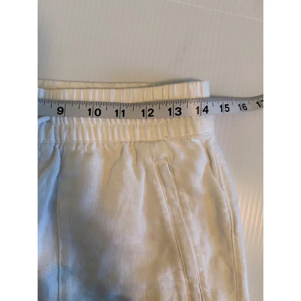 Athleta Retreat‎ Linen White Jogger Pants Elastic Drawstring Pockets Size 2 - Image 7