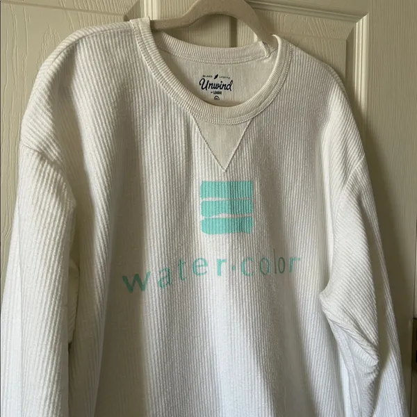 Unwind by League Watercolor Florida White Corded Long Sleeve Sweatshirt Size XL‎ - Image 2