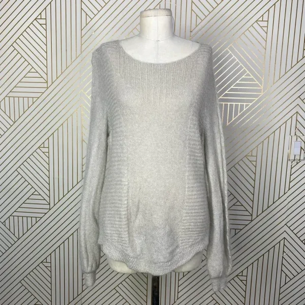 Sundance Catalog Wool Mohair Knit Beige Ribbed Sweater Size US‎ Large - Image 2