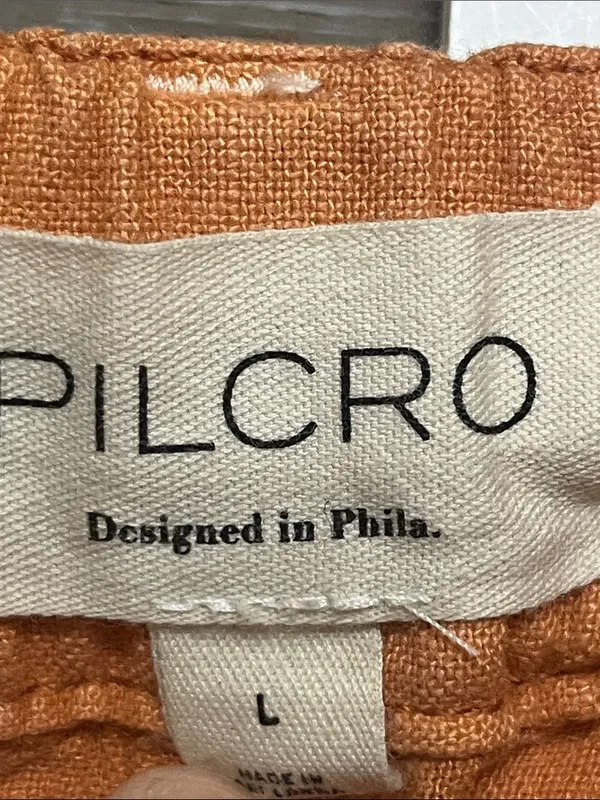 Pilcro Women's Orange Cargo Jumpsuit High-rise Pants with Flap Pockets Large - Image 9