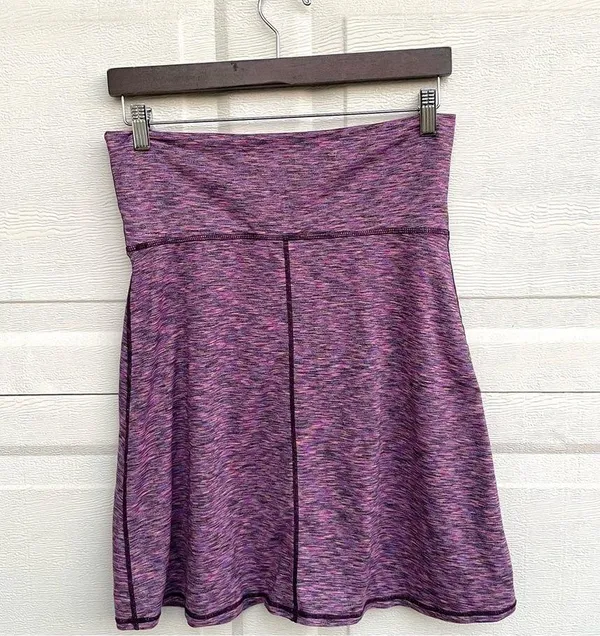 PrAna Womens Skort Purple Space Dye Leanne Performance Fold Over Waist Small - Image 3