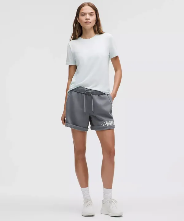 Lululemon Scuba Mid-Rise Oversized Short 7" *Graphic Solar Grey, XXS - Image 7