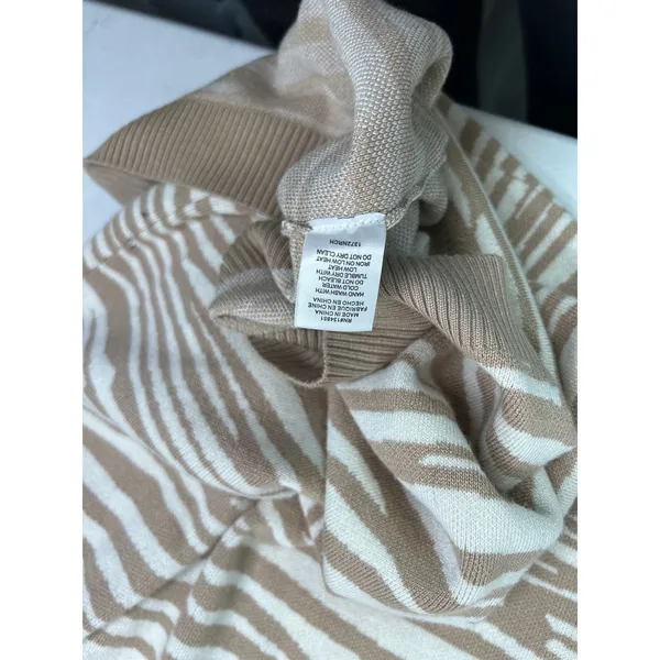 Wayf Intarsia Zebra Print Sweater Dress In Beige Zebra Size M. NWOT - Image 7