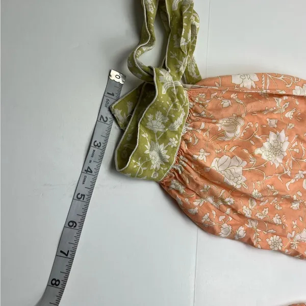 World Market Peach Green Floral Print Pajama Pants Womens Size‎ Small Pull On - Image 11