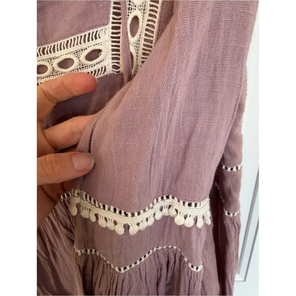 Show Me Your Mumu Romina Tunic Dress Mauve Boho Bell Sleeve Medium‎ - Image 3
