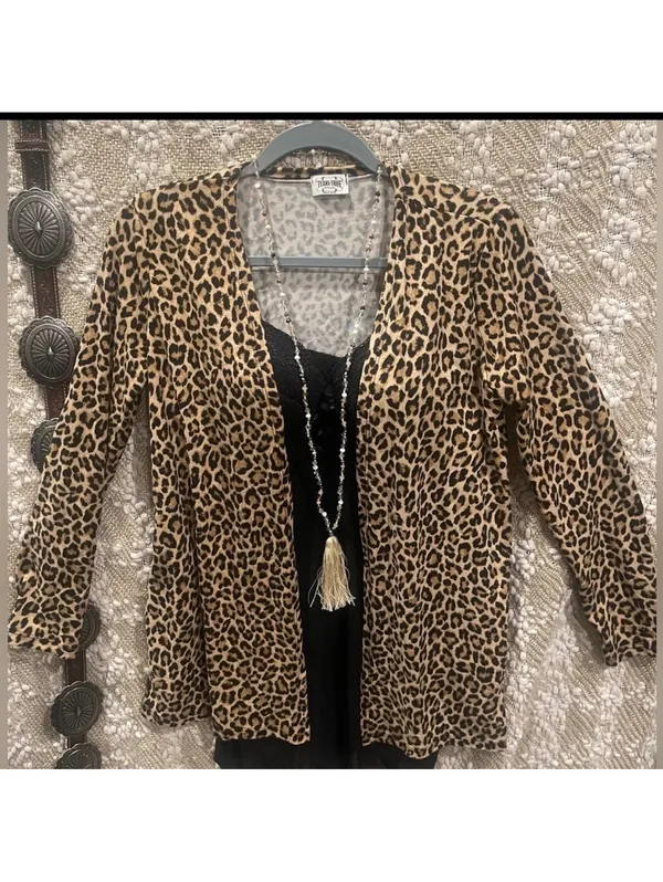 Western Leopard Cardigan / Kimono Size M Black Size M - Image 3