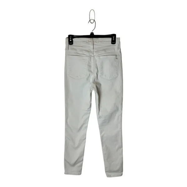 Madewell Jeans Women 27 White Denim Button Fly 10 Inch High Rise‎ Skinny Crop - Image 3
